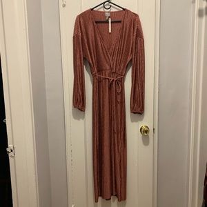 Chevron maxi dress with belt